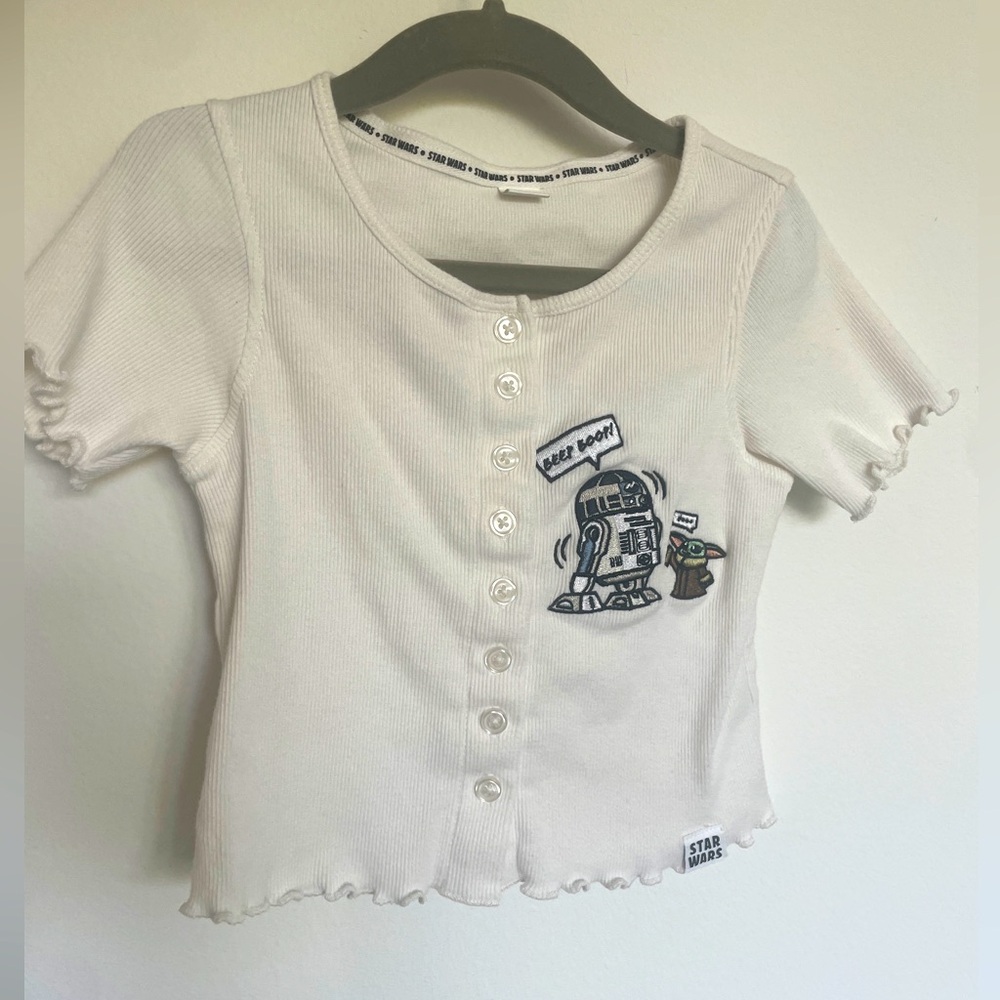 Star Wars Kids 3T Cream Button-Up Shirt with R2-D2 Design- from Disney Asia!